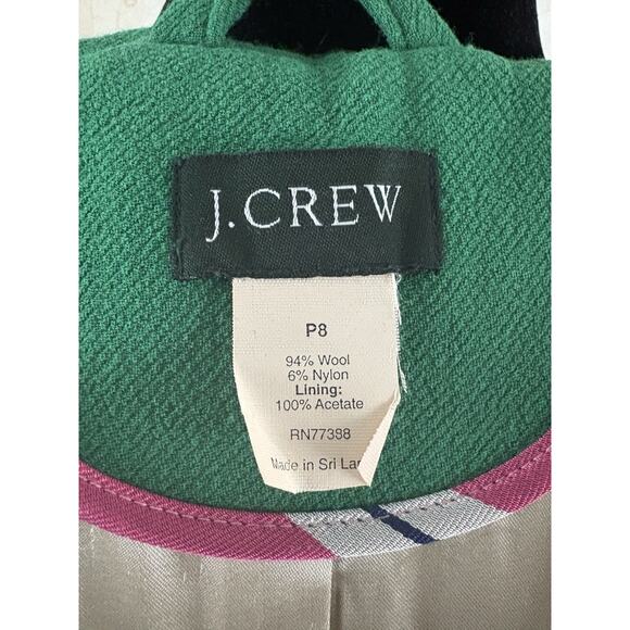 VTG J.Crew Belted Wool Lady Day Coat P8 Kelly Green, Classic Preppy Jenna Lyons - Picture 2 of 15
